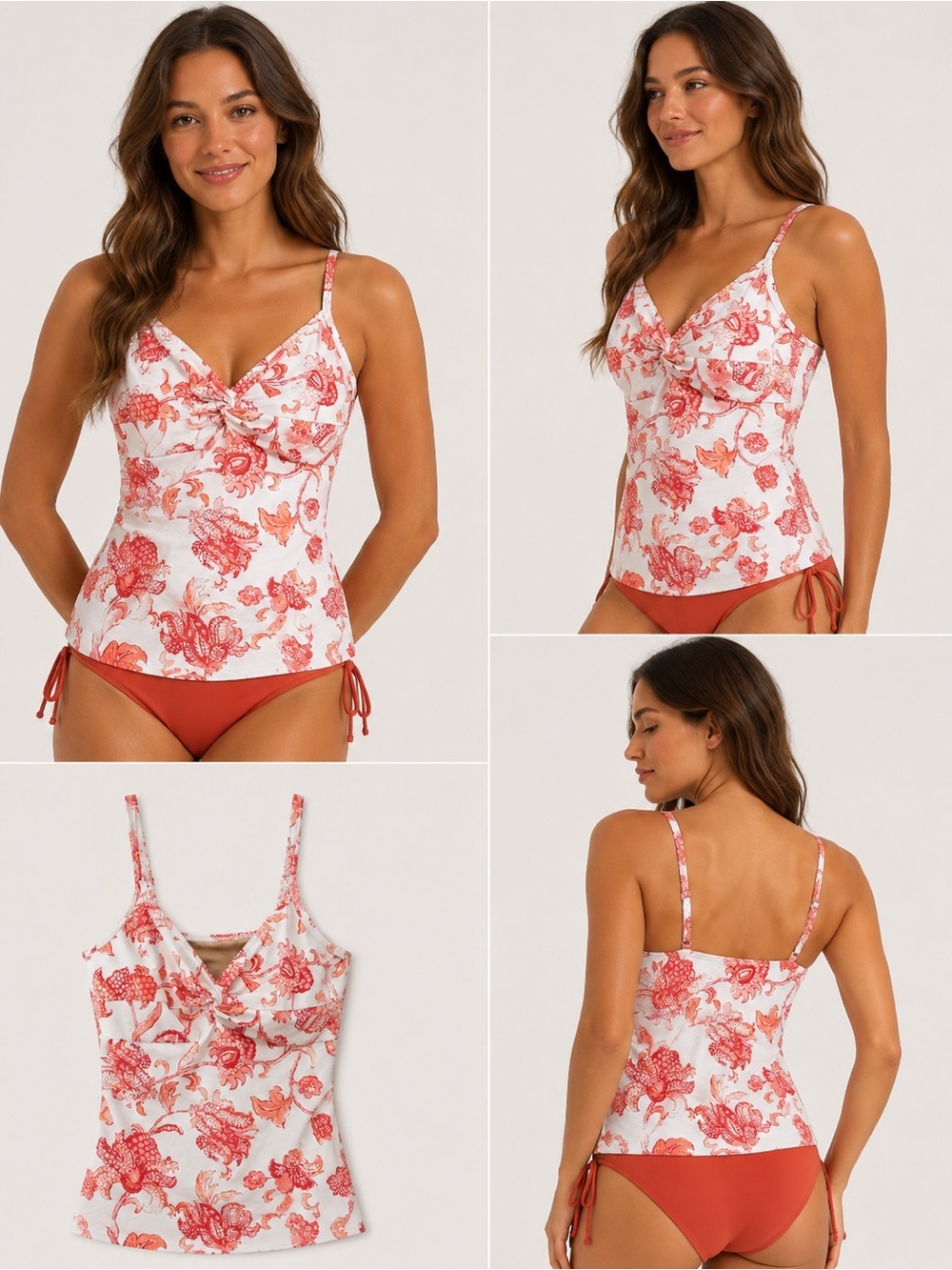 Lands End tankini women's size 8 floral print